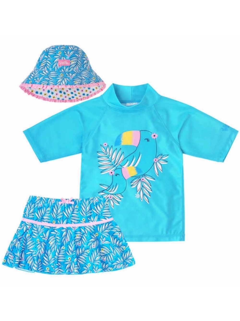NWT UV Skinz Kids 3-piece Swim Set BLUE TUCAN - size 2T summer beach vacation